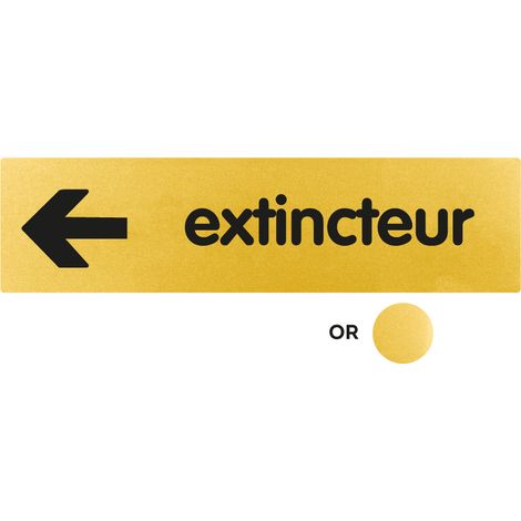 Plaque de porte Extincteur flèche gauche - Classique or 170x45mm - 4490625