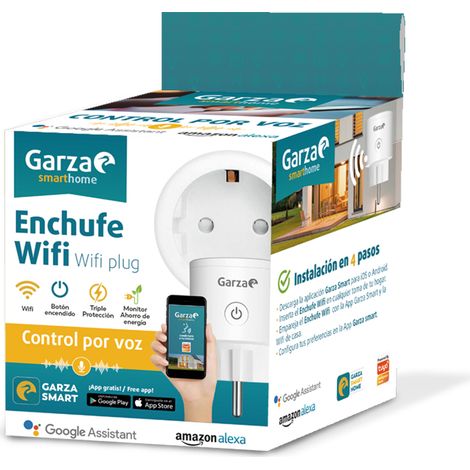 Garza SmartHome - Pack 4 Enchufes inteligentes wifi compatible con Alexa y Google Home. Enchufe por control remoto y programable controlable a través de App iOS y Android. (1/2)