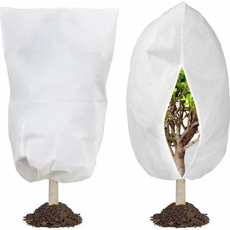 2-Piece Winter Cover, 120x180 cm, 80g/m² Non-woven Fabric, Zipper and Drawstring Closure, Outdoor Plant Protection (1/5)