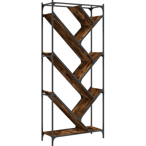 vidaXL Libreria Rovere Fumo 79x30x180 cm Legno Multistrato e Metallo (1/5)