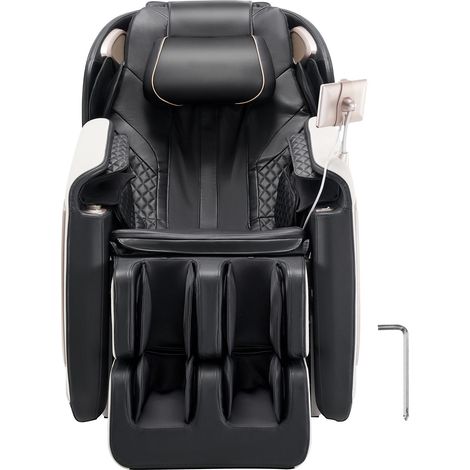 Fauteuil de massage relaxant corps entier, inclinable 3D apesanteur, rail SL, 18 programmes automatiques, chauffant, rouleaux pour pieds, commande accoudoir, écran LCD, 36 coussins d'air, repose-pieds (1/5)
