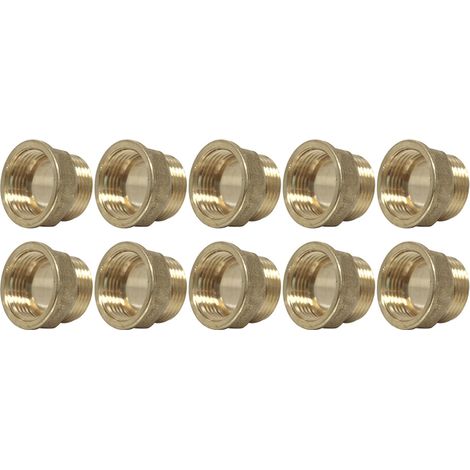Lot de 10 Mamelons Laiton Egal Mâle/Femelle 3/4" (20/27) - Arcanaute (1/4)