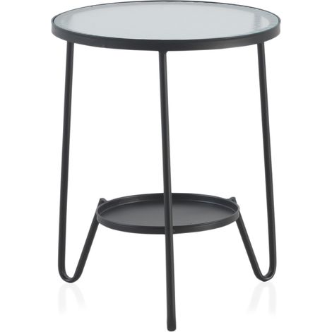 Beistelltisch aus Metall mit Glasplatte (1/5)