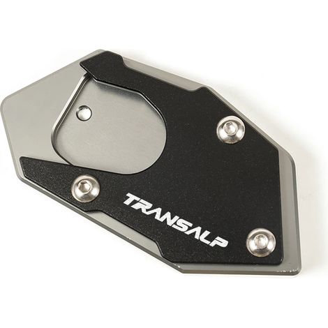 (Gris) Compatible avec les modèles TRANSALP 600, 650 et 700 XLV 600, 650 et 700 TRANSAL. Béquille latérale en aluminium CNC, extension et support maxpower. (1/4)