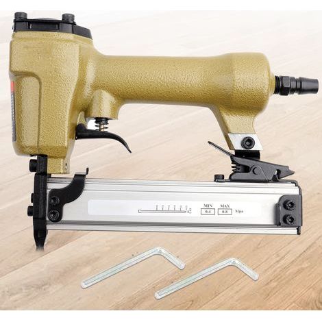 Cucitrice pneumatica multifunzione 2 in 1, 60-100 psi con 2 chiavi a brugola, cucitrice pneumatica ad aria, pistola per chiodi, cucitrice fine, utensile per mobili, chiodatrice pneumatica (1/5)