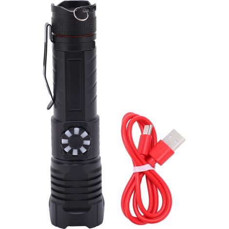 Lampe torche puissante XHP99 portable, gradation sans palier, rechargeable USB, zoom avec clip. (1/5)