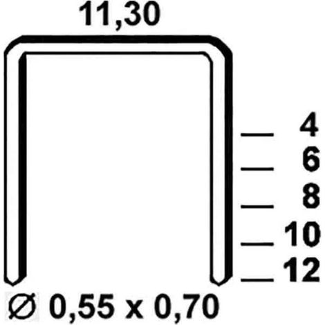 3 000 Agrafes Galvanisées Vx-14 - 11.30x14x0.55x0.7 mm - D-Work