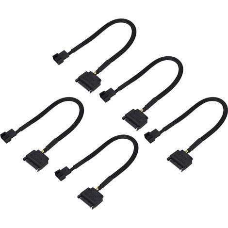 5 Pièces Câble Adaptateur Alimentation Ventilateur SATA 15 Broches vers 4 Broches 22AWG