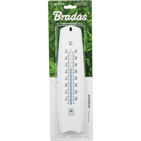 Thermomètre de fenêtre extérieur, plastique blanc, -25/50 degrés Celsius, longueur 26 cm (1/2)