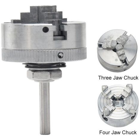 Mandrin 4 Mors Renforcé pour Tour à Bois/Métaux - Alliage Zinc Résistant - Serrage Auto-Centrant Stable (1/5)
