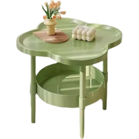 Table d'appoint multiple pour chambre à coucher, petite table de rangement, table basse double niveau pour balcon[NX] (1/5)