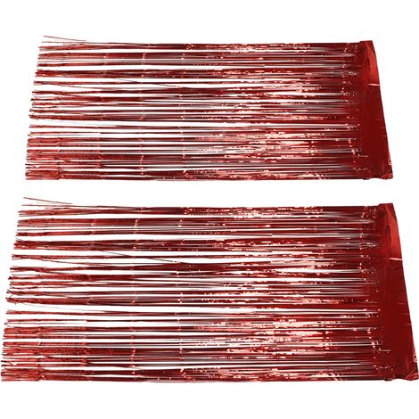 Folienfransen-Vorhang/Fransen-Hintergrund für Hochzeit, Verlobung, Hochzeitsfeier, Geburtstagsfeier, Bühnendekoration, Rot (1/5)