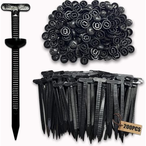 200PCS Serre Cable Nylon Universal Cable Tie Buckle Attaches Autobloquantes Universelles en Nylon Rivets en Plastique pour Réparation Automobile Fixation Rapide et Trou