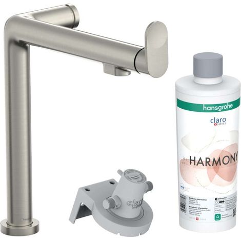 Hansgrohe Aqittura M91 - Grifo de fregadero con filtración, aspecto de acero inoxidable 76802800 (1/5)