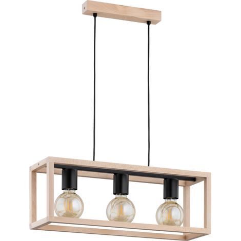 Suspension scandinave bois géométrique 3xE27 15W Alfa (1/3)