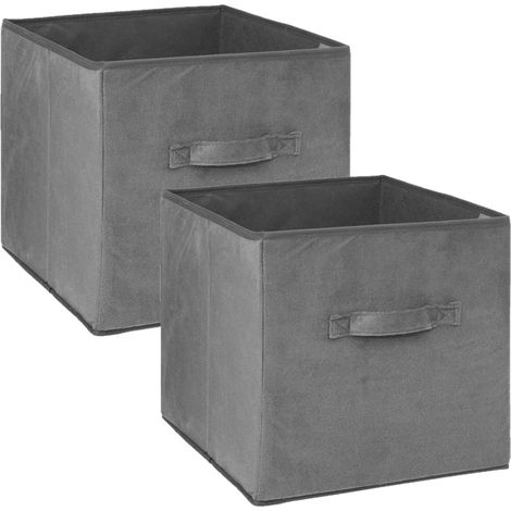 Lot de 2 boites de rangement cube en velours MIX'N MODUL (1/4)