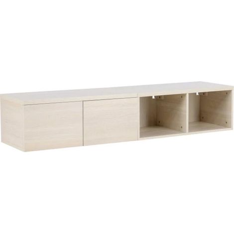 Meuble TV Mural "Nomi" 180cm Naturel (1/5)