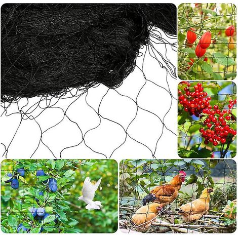 Filet de protection pour bassin noir à mailles fines (18 x 18 mm), 10 m x 5 m - Protection contre les oiseaux, les feuilles et les éclaboussures. (1/5)
