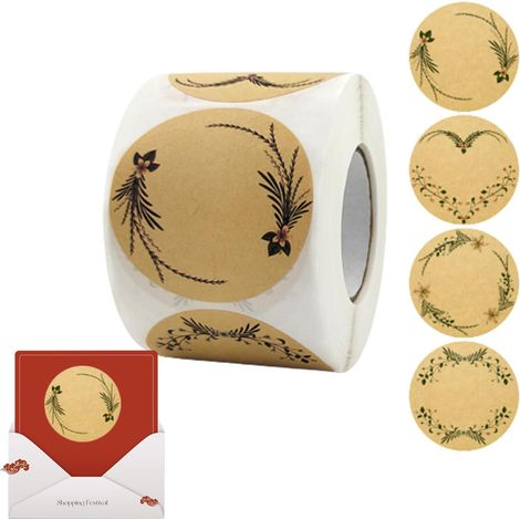 Lntyq Etiketten - 500 Stück Kraftpapieraufkleber für Marmeladengläser - Geschenkregister - Selbstklebende Etiketten - Mehrzweckbeschriftung - Stempel Flaschen Aufbewahrungsboxen (1/5)