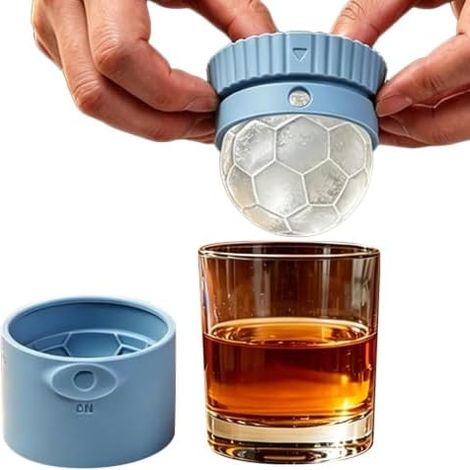 Moule à glaçons sphériques en silicone en forme de ballon de football  Grand moule à glaçons sphériques pour whisky, cocktails, bourbon, vin, café, bière, jus, lait, eau  Maison, cuisine, bar, restaur (1/5)