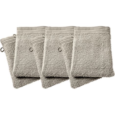 Lot de 6 gants de toilette éponge "Spa" 15 x 21 cm / 400 gr/m² - "Spa" Sable
