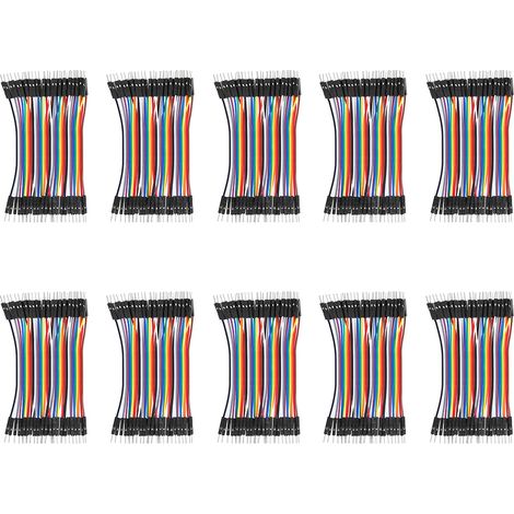 Lot de 10 câbles de connexion mâle-mâle en plastique de 2,54 mm² pour composants électroniques, longueur 10 cm. (1/5)