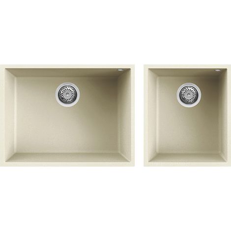 Lavello Elleci da incasso Quadra 210 Sottotop Granitek Bianco Antico LGQ21062BSO (1/2)