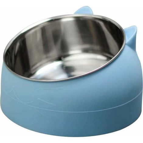 Katzennapf aus Edelstahl – Katzenwassernapf – Multifunktionaler Futter- und Wassernapf für Katzen – Blau, 200 ml (1/5)