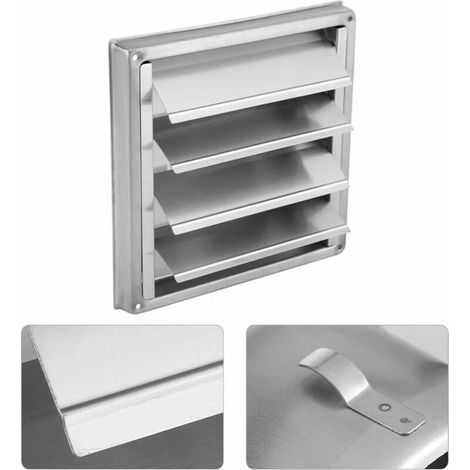 LI100mm Vent en Acier Inoxydable Conduit d'air Grille Mur Carré Sortie Sèche-Linge Extracteur Ventilation Couvercle Ventilateur (Color : As Shown) (1/3)