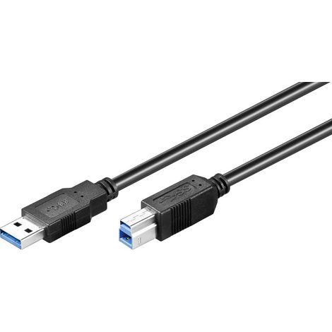 Cavo USB 3.0 con USB-B, nero, spina USB 3.0 (tipo A)  spina USB 3.0 (tipo B). Lunghezza del Cavo 3 m (1/3)