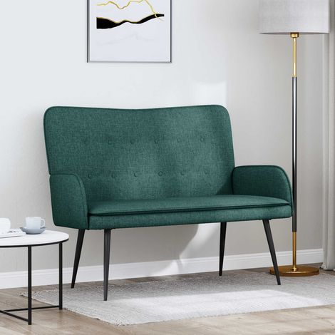 Sofá de 2 Plazas Verde oscuro 115 x 61 x 87 cm tela