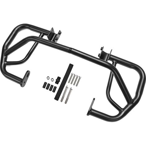 Protector de motor, acero inoxidable de alta calidad, diseño anticolisión robusto, negro. (1/2)