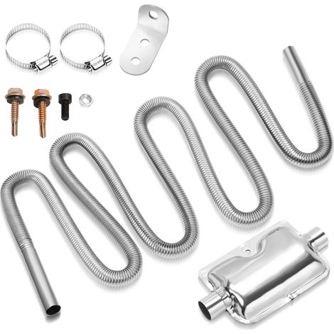 Randaco 300cm Abgasschlauch Edelstahl Set für Diesel Standheizung mit zwei Edelstahlschellen – Flexibles Auspuffrohr φ25mm (1/5)