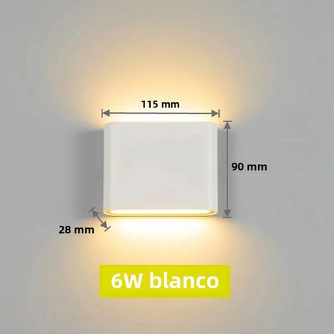 Applique murale LED étanche (blanc froid 6 W), style moderne, en aluminium (1/2)