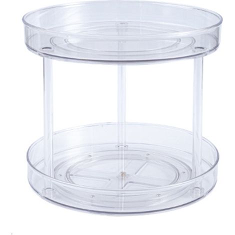 Plateau tournant transparent pour épices, organisateur de garde-manger rotatif, rangement de cuisine pour armoires (1/5)