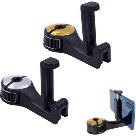 2-Pack Car Phone Holders, Car Seat Back Hook, for Hanging Handbags, Mobile Phones, Small Items (1/5)