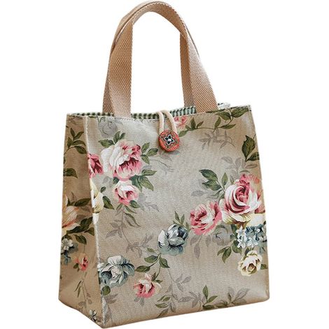 Sac à lunch - Sac à lunch - Sac de pique-nique - Rose - Sac à lunch en toile - Grande capacité - Sac à lunch - Sacs à provisions - Sac à main - Sac à lunch portable - Vert - Grand (1/5)