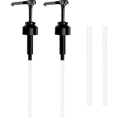 Set di 2 flaconi vuoti con dosatore da 5 litri (neri), flaconi vuoti in plastica riutilizzabili da 38 cm con dosatore per liquidi da bagno e condimenti -Crezuo