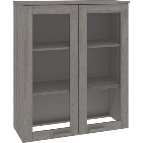 GBLY Highboard-Oberteil HAMAR Hellgrau 85x35x100 cm Massivholz (1/5)