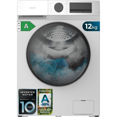 Lave-linge de 10 kg bleu, classe A, moteur Direct Drive et 1400 tr/min.