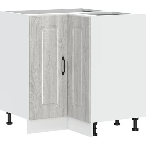 Mueble de cocina esquinero Kalmar almacenamiento optimizado 75,5 x 75,5 x 81,5 cm madera de ingeniería gris 020049936 (1/5)