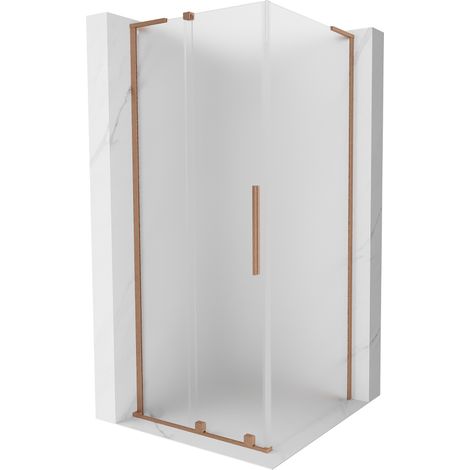 Mexen Velar L cabine de douche coulissante 90 x 90 cm, givré, cuivre brossé - 871-090-090-33-65 (1/5)