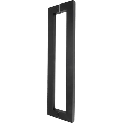 Poignée de porte en acier inoxydable, tube carré, angle droit (1/4)