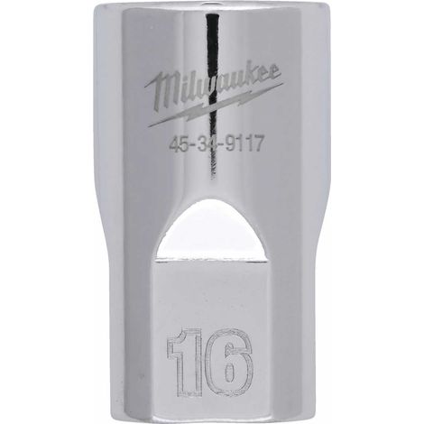 Milwaukee 4932480014 Kurzer Steckschlüssel, 1/2" Antrieb, 16mm Größe (1/2)