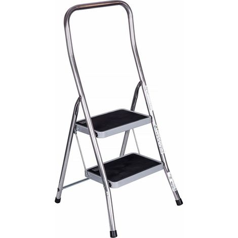 Krause Escalera Plegable de Aluminio 2 Peldaños Gris Plateado (1/5)
