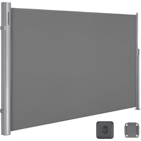 Songmics – Store latéral rétractable 160 x 400 cm – Brise-vue opaque UPF 50+ – Aluminium durable – Montage facile avec support au sol (1/5)
