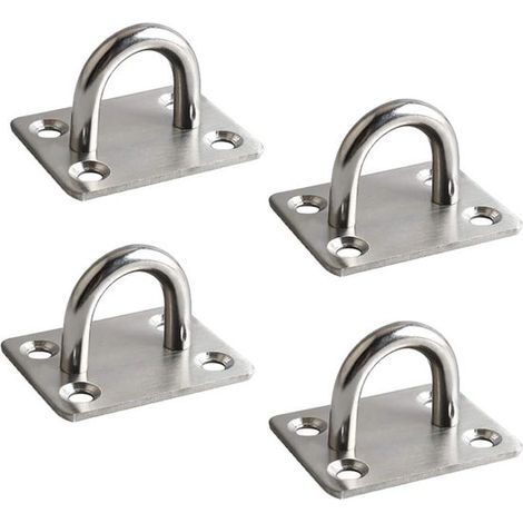 Dailygoods，Mooche 4 piezas de ganchos de techo de acero inoxidable 304，4,6 cm，anillo de sujeción，suspensión con curvatura (1/5)