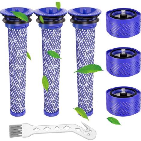 Filtre pour Dyson,filtres de Rechange aspirateur pour Dyson V6,V6 Motorhead, V6 Absolute et V6 Animal,3 pièces post HEPA-filtre et 3 pièces Pre-filtre,remplace la partie 965661-01 et 966741-01(v6) (1/5)
