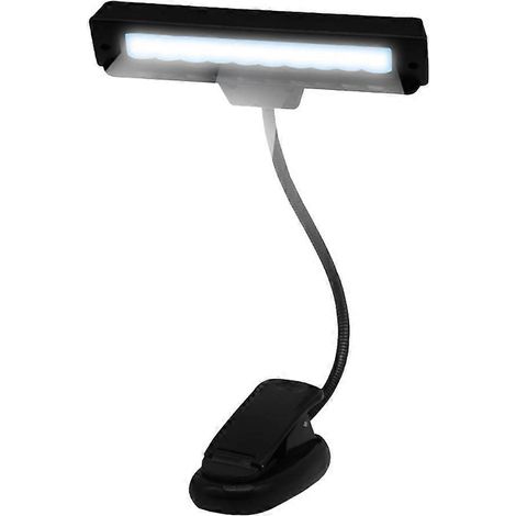 Lampe de lecture LED rechargeable USB pour partitions musicales, avec pince pour piano-21X14CM-Black (1/4)