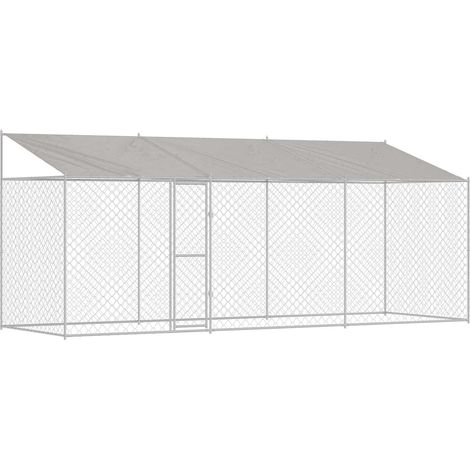 Jaula para perro con techo Plateado 600 x 200 x 256 cm vidaXL (1/5)